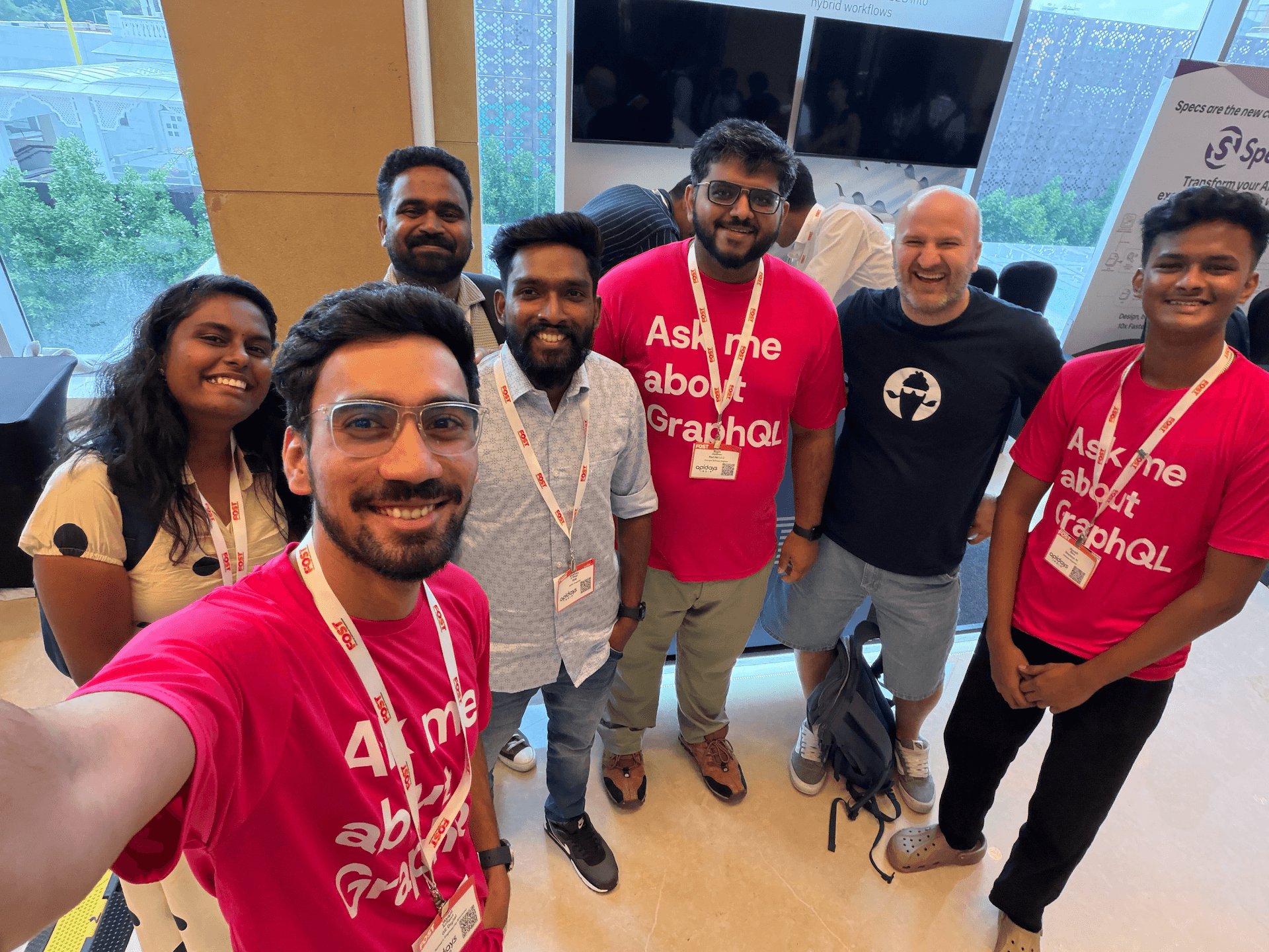 The booth team at GraphQL Day Bengaluru